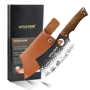 Little Cook <span class=keywords><strong>Couteau</strong></span> à couperet <span class=keywords><strong>de</strong></span> 6 pouces avec <span class=keywords><strong>manche</strong></span> en <span class=keywords><strong>bois</strong></span> <span class=keywords><strong>Couteau</strong></span> <span class=keywords><strong>de</strong></span> cuisine polyvalent <span class=keywords><strong>pour</strong></span> couper la viande et les légumes <span class=keywords><strong>pour</strong></span> une utilisation en plein air - Product Image 1