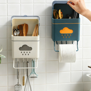 Treo tường nhà bếp nhựa lưu trữ giá cho đũa dao súp thìa-Treo khô & bồn rửa cống chủ - Product Image 1