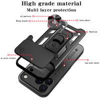 Prix usine Slide Caméra Objectif De Protection Anneau Magnétique Rotation 360 étui pour iphone 17 Pro Max étui Nouveau 2025