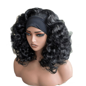 <span class=keywords><strong>Parrucca</strong></span> <span class=keywords><strong>Afro</strong></span> Ricci Corti in Fibra Resistente al Calore, Densità 180%, Nera, Senza Colla, per Donne Africane - Product Image 5