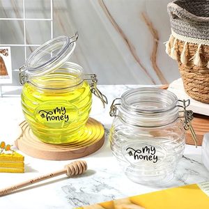 New mật ong Jar với nắp kín mật ong container nhựa rõ ràng Dispenser kín mật ong chai lớn skep Jar - Product Image 5