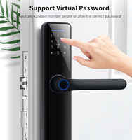 Serrure de porte électronique à empreinte digitale pour porte en bois d'intérieur, déverrouillage par application, carte RFID, téléphone NFC, TTlock, antivol, maison, bureau, appartement