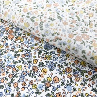 Tissu popeline en coton biologique à imprimé floral tissé pour chemise