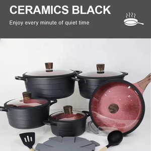 Batterie de cuisine premium avec revêtement céramique, 15 pièces, antiadhésive, grande taille, compatible induction, fond capsule, en promotion - Product Image 3