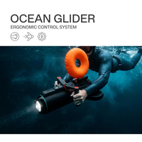 Véhicule de propulsion sous-marine DDP Sea Scooter avec propulseur hydrodynamique à ailettes et projecteur avant