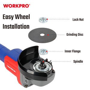 Workpro 20V 125mm không chổi than không <span class=keywords><strong>d</strong></span>ây máy mài gó<span class=keywords><strong>c</strong></span> máy xay điện <span class=keywords><strong>c</strong></span>ông <span class=keywords><strong>c</strong></span>ụ điện Pin Lithium <span class=keywords><strong>c</strong></span>ông nghiệp Máy mài gó<span class=keywords><strong>c</strong></span> - Product Image 4