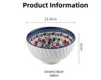 YCB-217 Superbe Nouvelle Collection – Ensemble de 6 Bols en Porcelaine Style Japonais pour la Maison, Coffret Cadeau, Vaisselle en Céramique