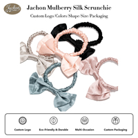 Jachon Sweet Korean16 Momme Mulberry Silk Bowknot Scrunchies Hair Ties Hair Bands for Girls Plain Dress Scrunchie Daily Life Use