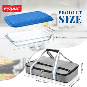 <span class=keywords><strong>Plat</strong></span> à four rectangulaire en verre Pyrex avec couvercle en PP pour la cuisson et le stockage au four - Product Image 2