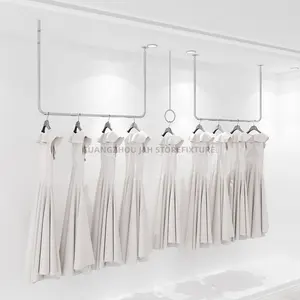 New hot selling wall mounted clothes hanger rack products boutique clothing racks display metal garment stand wedding dress