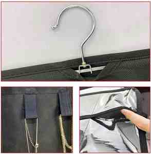 Sac de rangement suspendu non tissé transparent double face, sac anti-poussière pas cher, sac de rangement multicouche pour bijoux - Product Image 6
