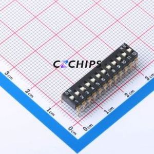 DSIC12LHGET DIP Switch DIP-24P,30.4x7.6mm Switch ( Number of Switch Sections: 12 )( Lead Spacing: 2.54mm ) - Product Image 1