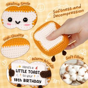 Un pequeño brindis por tus regalos de <span class=keywords><strong>cumpleaños</strong></span> 18 Tarjeta de regalo de tostadas de ganchillo hecha a mano para 18 años Decoración de escritorio de recuerdo lindo para amigos - Product Image 5