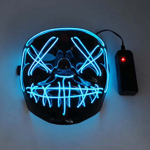 Máscara Luminosa para Fiesta, Diseño en <span class=keywords><strong>V</strong></span>, Sangrienta, Hecha a Mano, con LED Intermitente, Estilo Venganza - Product Image 2