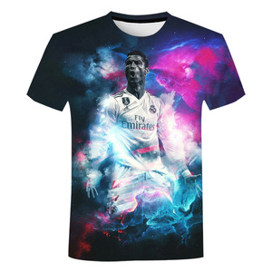 Cristiano <strong>Ronaldo</strong>-Camiseta No.7 3D Printed Shirt for Men Football Casual Round Neck Shirt Tops Star 3D Printing Shirt From Men - Product Image 3