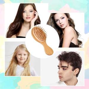 Set de Cepillos de Bambú para el Cabello: Cepillo de Bambú para Desenredar, Alisar y Secar el Cabello - Product Image 4
