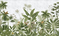 Art Mural Vente en gros de nouveaux produits Plante verte Feuille de bananier décoration murale Papier peint mural pour salon Canapé