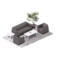 Canapé de bureau moderne en cuir, ensemble de canapés commerciaux écologiques pour hôtel et salon, taille personnalisable