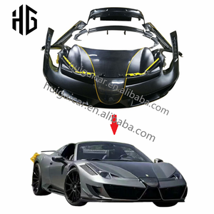Kit de cuerpo de labio de parachoques de capó de motor delantero estilo Msy modificado para <span class=keywords><strong>Ferrari</strong></span> <span class=keywords><strong>458</strong></span> alerón de parachoques trasero faldones laterales kits de cuerpo exterior - Product Image 1