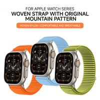 Origineel nylon ademend loop horlogebandje voor IWatch Series Ultra 49mm 41 42 45 40 44 Polsbandje van stof Sport gevlochten band