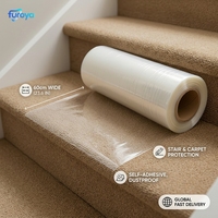 Rouleaux de film protecteur souple de qualité médicale en PE, résistant à l'humidité, pour la protection des surfaces de tapis, solution de couverture temporaire pour sols
