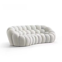 Sofá Curvo de Diseño Moderno, Cómodo y Elegante, Tapizado en Tela Acolchada, Refrigerante, de la Marca Jupiter
