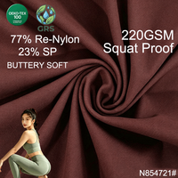 Tissu de yoga en nylon recyclé et élasthanne GRS, 220 GSM, sensation seconde peau, doux comme du beurre, anti-transparence, tissu interlock pour vêtements de sport
