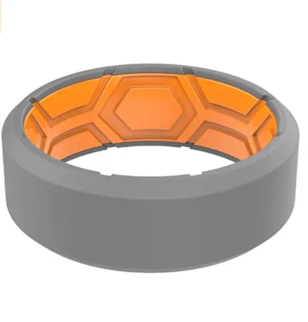 Double Layer Men Breathable Air Grooves Silicone Wedding Ring Wedding Bands