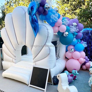 Casa de salto inflable de grado comercial de pvc, casa de rebote blanco para fiesta de boda - Product Image 1