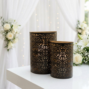 เชิงเทียนโลหะฉลุลายสั่งทำขายส่งสำหรับตกแต่งบ้านและงานแต่งงาน - Product Image 1