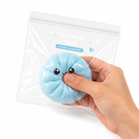 Sachet auto-scellant personnalisé en PVC transparent pour jouets anti-stress, emballage réutilisable pour jouets Squishy, vente en gros sur mesure