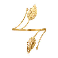 Nouveau Bracelet de bras ouvert réglable en forme de feuille, style européen et américain, pour femme, collection été