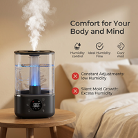 Nouveau 2025, Grand Humidificateur d'Air Domestique 3.5L 4L, Logo Personnalisé, Télécommande, Brume Froide, Humidificateur Ultrasonique Intelligent pour la Maison avec LED