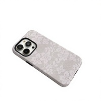 Coque pour iPhone 17 avec impression de fleurs en dentelle rose, sublimation 3D, combo magnétique 2-en-1 TPU+PC pour iPhone 16 15 Pro Max 14