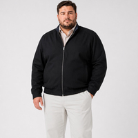 Chaqueta Bomber para Hombre, Cuello Alto, Cierre Completo, Puños Acanalados, Estilo Sólido, Simple, Vintage, Casual, Tallas Grandes y Extra Grandes, 6XL 7XL