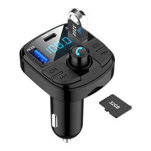 Kit voiture multifonction BT29 <span class=keywords><strong>Adaptateur</strong></span> audio <span class=keywords><strong>Bluetooth</strong></span>/Émetteur <span class=keywords><strong>radio</strong></span> FM/Lecteur MP3/Chargeur de voiture USB Type-C Charge rapide - Product Image 1