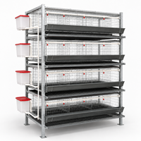 Nouvelle cage à poulets HAOKAI METAL à 4 niveaux et 4 portes, type H, avec système d'abreuvement, haute productivité, durée de vie de 18 ans, fabriquée en Chine