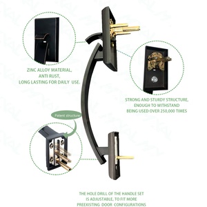 قفل مربع قابل للتعديل مقبض زنك للأماكن الرئيسية قفل أسود للأعمال الثقيلة قفل أنبوبي مقبض باب مع مسامير - Product Image 4