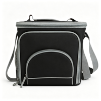 Sac isotherme pour le déjeuner, sac de livraison, adapté aux hommes et aux femmes, bandoulière réglable, poche avant, deux grandes poches