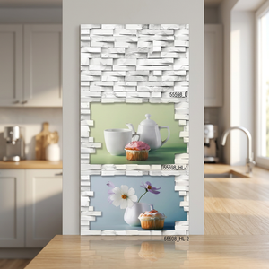 Carreaux muraux en céramique imprimés HD 300x450mm, brillants et émaillés, design moderne pour cuisine et salle de bain - Product Image 2