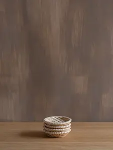 Bol de service en rotin fait à la main brun clair Design de forme ronde écologique pour une présentation élégante des aliments - Product Image 5