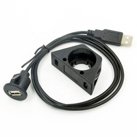 Câble USB 2.0 de type A mâle à femelle pour meubles de tableau de bord de voiture Montage sur panneau de bureau Port USB