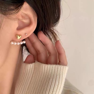 <span class=keywords><strong>Pendientes</strong></span> <span class=keywords><strong>de</strong></span> <span class=keywords><strong>oro</strong></span> <span class=keywords><strong>de</strong></span> 18K con <span class=keywords><strong>perlas</strong></span> <span class=keywords><strong>de</strong></span> agua dulce, <span class=keywords><strong>pendientes</strong></span> trepadores <span class=keywords><strong>de</strong></span> moda con tachuelas <span class=keywords><strong>de</strong></span> corazón, AU750 - Product Image 5