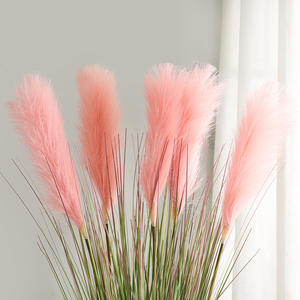 Herbe artificielle de la pampa, fleurs artificielles en soie, grandes plantes, tiges de verdure, fausse herbe pour chambre, décoration intérieure - Product Image 2