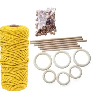 2mm 3mm 4mm 5mm 8mm 10mm color macrame algodón cuerda kit