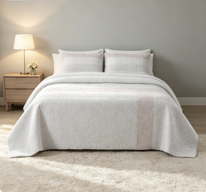 Cubrecama Bouti de <span class=keywords><strong>150</strong></span> cm, Cubrecama Delgado de 250 x 260 cm, Incluye 2 Fundas de Almohada, Suave, Estampado para Todas las Estaciones, 100% Poliéster - Product Image 1