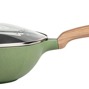 Wok octogonal en aluminium vert de 30 cm, non toxique, avec revêtement antiadhésif, pour une cuisine saine, logo personnalisé - Product Image 4