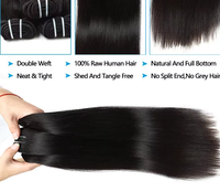 Натуральные необработанные вьетнамские волосы 15A Grade Straight Weave: прямые пучки из натуральных человеческих волос для женщин, натуральный черный цвет
