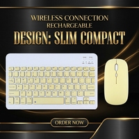 Clavier et souris sans fil portables en plastique, personnalisés, arabes, Bluetooth, minces, rechargeables, combo clavier-souris