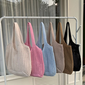 <strong>Luxury</strong> Women's High Quality Crochet Bag Hollow <strong>Out</strong> Design Casual Tote with Two Handles Large Capacity Knitted Bags for Women - Product Image 4